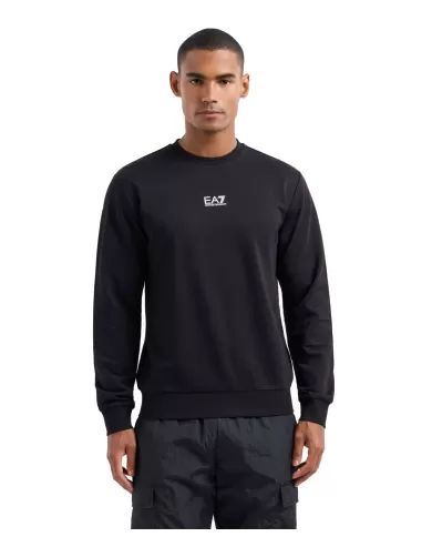 Felpa Uomo nera in cotone 8NPM30 PJVRZ|EA7