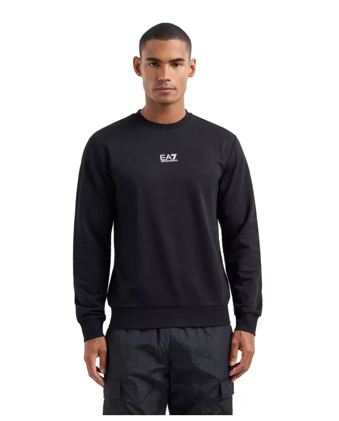 Felpa Uomo nera in cotone 8NPM30 PJVRZ|EA7 Felpa Uomo nera in cotone 8NPM30 PJVRZ|EA7