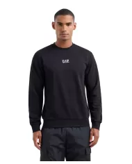 Felpa Uomo nera in cotone 8NPM30 PJVRZ|EA7 Felpa Uomo nera in cotone 8NPM30 PJVRZ|EA7