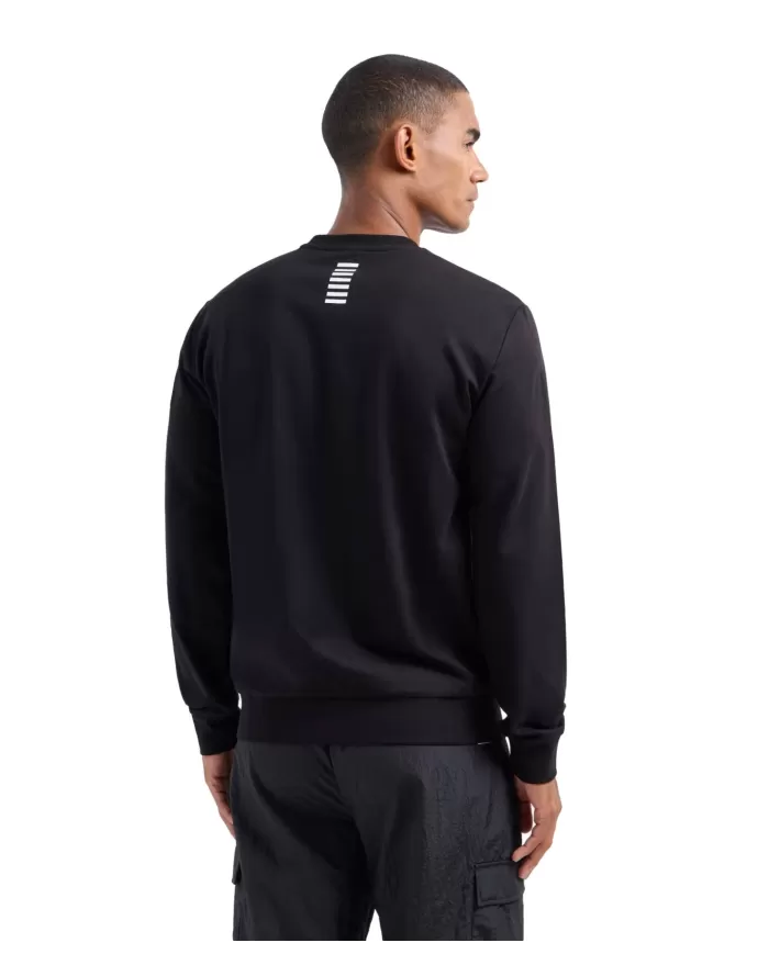 Felpa Uomo nera in cotone 8NPM30 PJVRZ|EA7 Felpa Uomo nera in cotone 8NPM30 PJVRZ|EA7