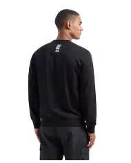 Felpa Uomo nera in cotone 8NPM30 PJVRZ|EA7 Felpa Uomo nera in cotone 8NPM30 PJVRZ|EA7