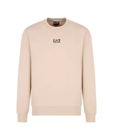 Felpa Uomo beige in cotone 8NPM30 PJVRZ|EA7