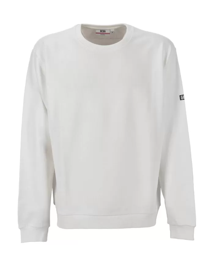 Felpa Uomo bianco in cotone A2EU1500UW0 |GCDS Essential Felpa Uomo bianco in cotone A2EU1500UW0 |GCDS Essential
