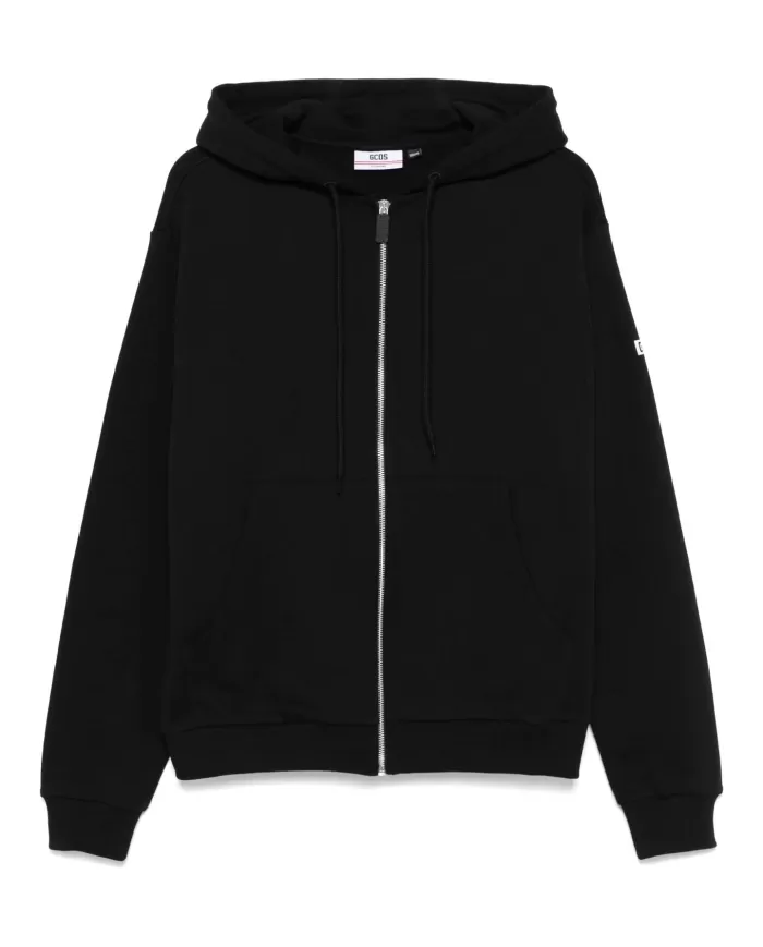 Felpa Uomo nera in cotone con zip B1EM2000UW0 | GCDS Essential Felpa Uomo nera in cotone con zip B1EM2000UW0 | GCDS Essential