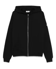 Felpa Uomo nera in cotone con zip B1EM2000UW0 | GCDS Essential