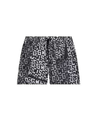 Boxer mare Uomo nero con stampa B1EM3901AW2 |GCDS Essential