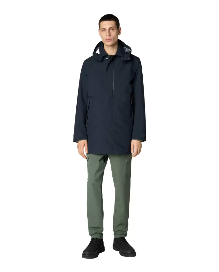 Cappotto Uomo blu stile trench D42138M GRIN20 BATTERSEA|SAVE THE DUCK Cappotto Uomo blu stile trench D42138M GRIN20 BATTERSEA|SAVE THE DUCK