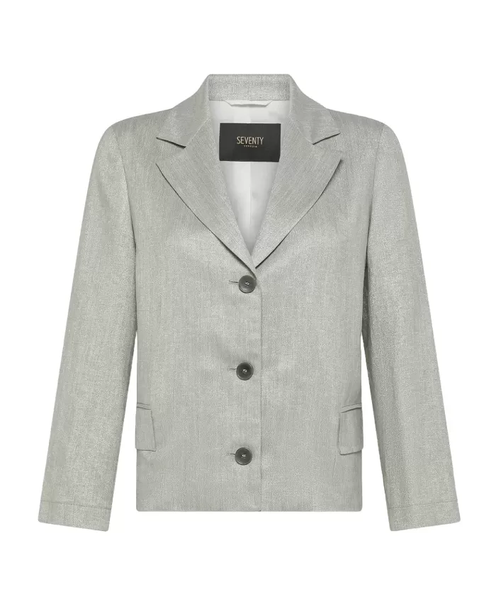 Giacca Donna argento lurex stile blazer GI0891 70 320068|SEVENTY 19.70 Giacca Donna argento lurex stile blazer GI0891 70 320068|SEVENTY 19.70