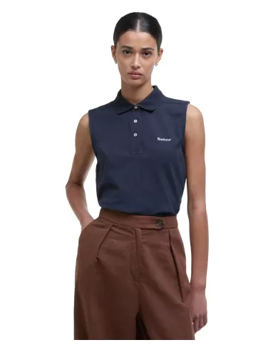 Polo Donna blu smanicato in cotone LML0888 LML BOWFORD|BARBOUR Polo Donna blu smanicato in cotone LML0888 LML BOWFORD|BARBOUR