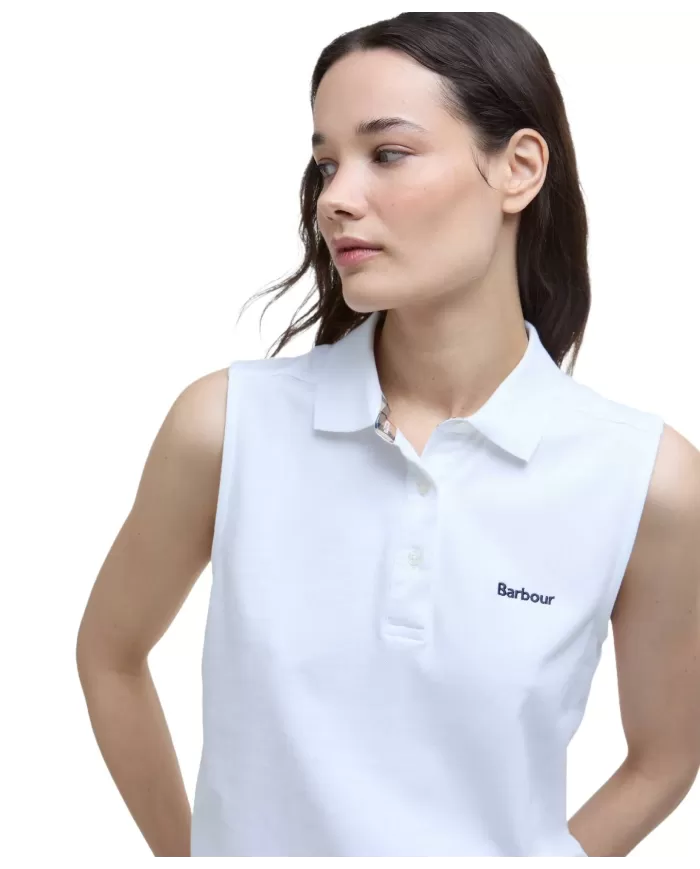 Polo Donna bianco smanicato in cotone LML0888 LML BOWFORD |BARBOUR Polo Donna bianco smanicato in cotone LML0888 LML BOWFORD |BARBOUR