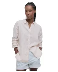 Camicia Donna rosa rigata in lino LSH1315 LSH MARINE|BARBOUR Camicia Donna rosa rigata in lino LSH1315 LSH MARINE|BARBOUR