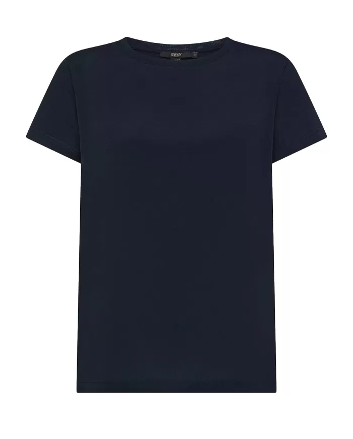 T-shirt Donna blu in cotone MJ1663 890180|SEVENTY 19.70 T-shirt Donna blu in cotone MJ1663 890180|SEVENTY 19.70