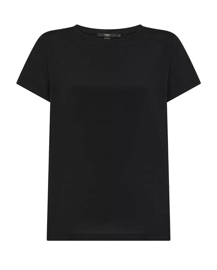T-shirt Donna nera in cotone MJ1663 890180 |SEVENTY 19.70 T-shirt Donna nera in cotone MJ1663 890180 |SEVENTY 19.70