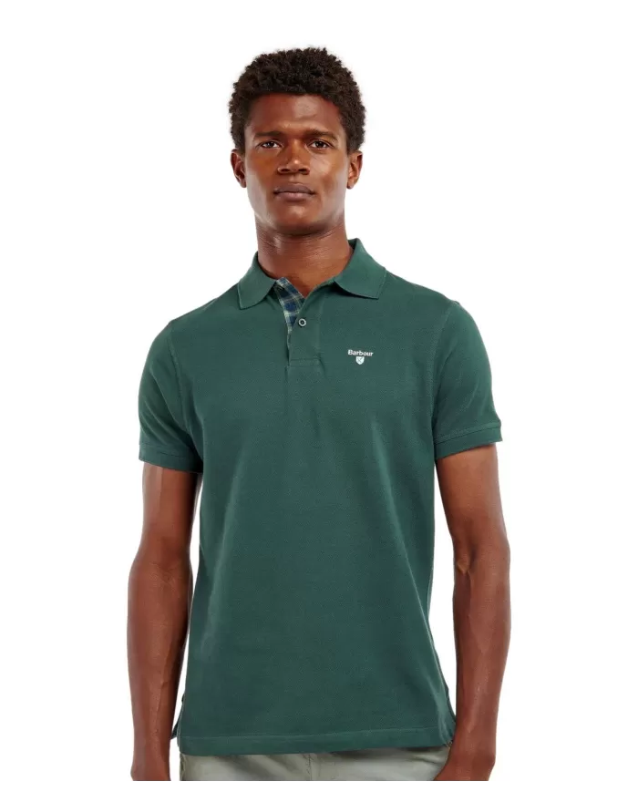 Polo Uomo verde scuro in cotone MML0012 MIDLAYERS|BARBOUR Polo Uomo verde scuro in cotone MML0012 MIDLAYERS|BARBOUR