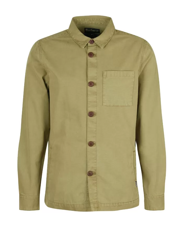 Overshirt Uomo verde oliva in cotone MOS0281 MOS WASHED | BARBOUR Overshirt Uomo verde oliva in cotone MOS0281 MOS WASHED | BARBOUR
