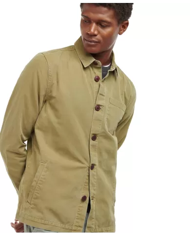 Overshirt Uomo verde oliva in cotone MOS0281 MOS WASHED | BARBOUR Overshirt Uomo verde oliva in cotone MOS0281 MOS WASHED | BARBOUR