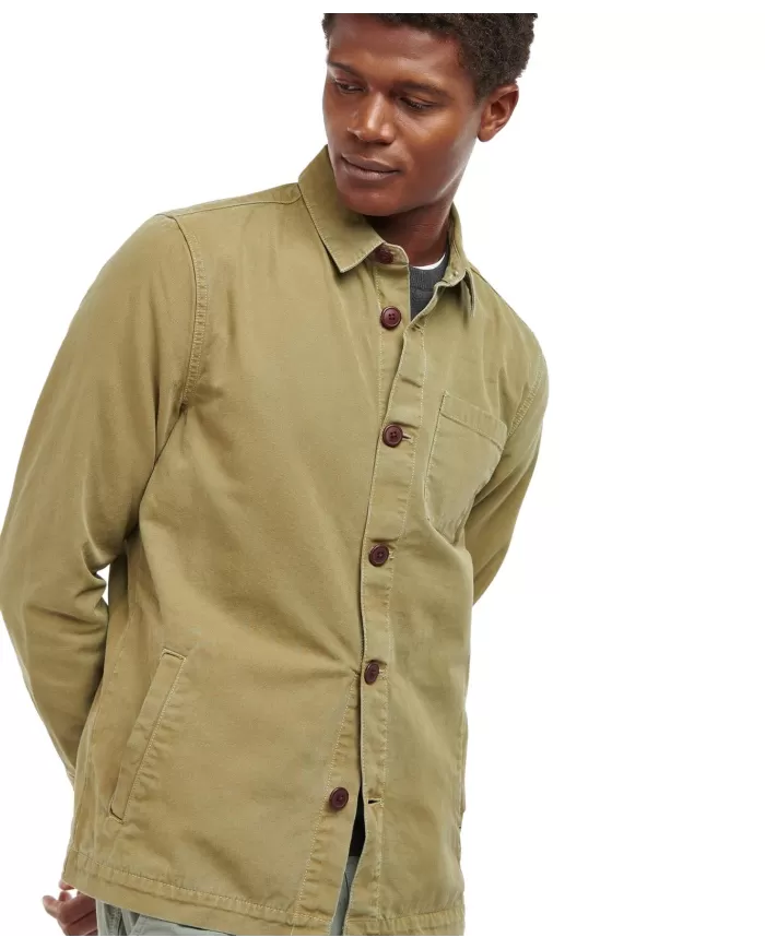 Overshirt Uomo verde oliva in cotone MOS0281 MOS WASHED | BARBOUR Overshirt Uomo verde oliva in cotone MOS0281 MOS WASHED | BARBOUR