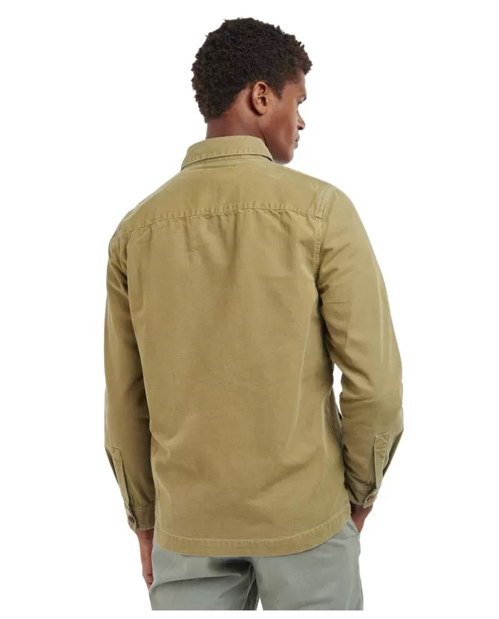 Overshirt Uomo verde oliva in cotone MOS0281 MOS WASHED | BARBOUR
