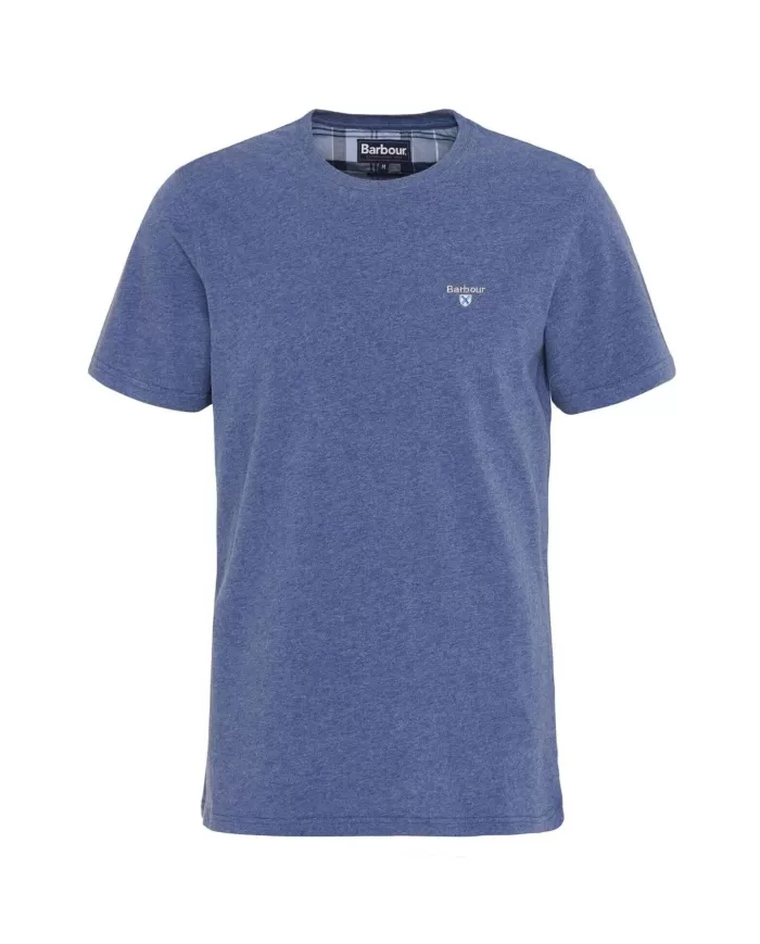 Tシャツ・カットソー BARBOUR Men T-shirt Blue MTS0670 BU74 BARBOUR Mens Sky Blue Garment Dyed Cotton Crew Neck T Shirt