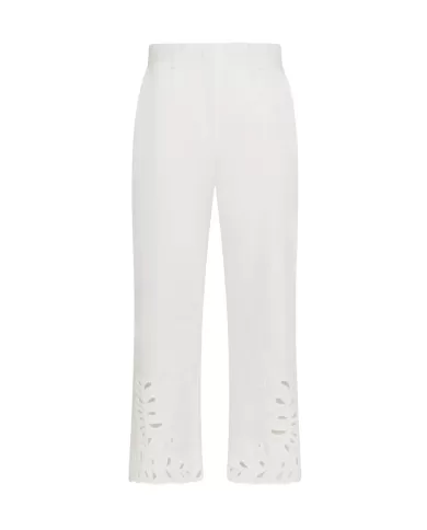 Pantaloni Donna bianco ricamo sul fondo PT1334 50 780083|SEVENTY 19.70 Pantaloni Donna bianco ricamo sul fondo PT1334 50 780083|SEVENTY 19.70
