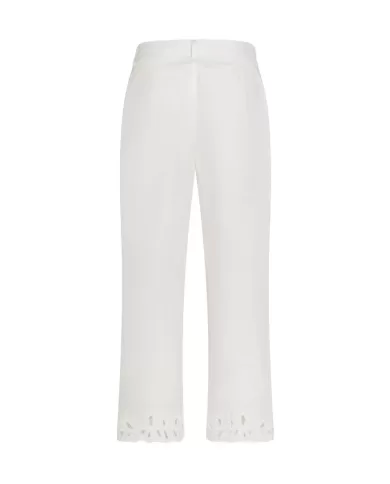 Pantaloni Donna bianco ricamo sul fondo PT1334 50 780083|SEVENTY 19.70 Pantaloni Donna bianco ricamo sul fondo PT1334 50 780083|SEVENTY 19.70