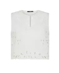 Top Donna bianca con ricamo su fondo TO0185 50 780083|SEVENTY 19.70 Top Donna bianca con ricamo su fondo TO0185 50 780083|SEVENTY 19.70