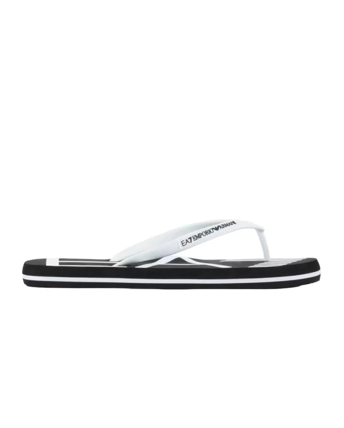 Infradito Uomo black/white suola stampata XCQ004 XK196|EA7 Infradito Uomo black/white suola stampata XCQ004 XK196|EA7