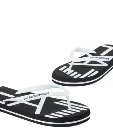 Infradito Uomo black/white suola stampata XCQ004 XK196|EA7