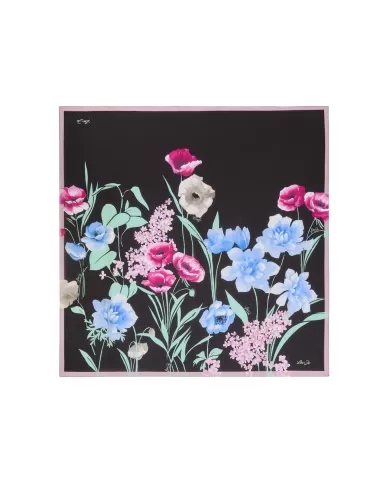 Foulard Donna nero fantasia floreale 2A5035T0300|LIU JO Foulard Donna nero fantasia floreale 2A5035T0300|LIU JO