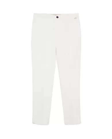 ROY ROGER'S Pantalone Donna RND057P3810127 FLOW PE 2025 cotone slim leggero con dettaglio piega 367 crow blanc ROY ROGER'S Pantalone Donna RND057P3810127 FLOW PE 2025 cotone slim leggero con dettaglio piega 367 crow blanc