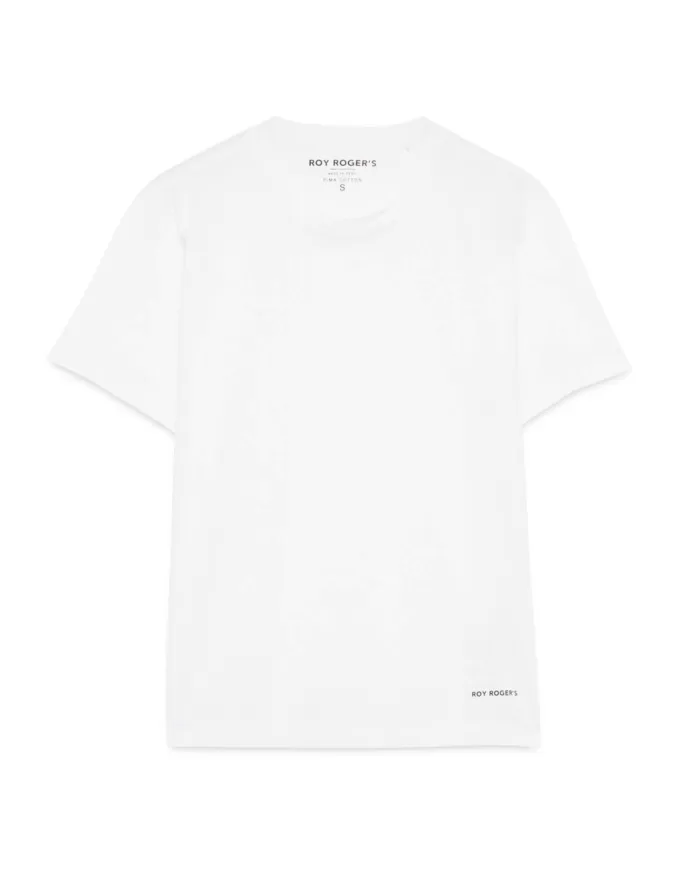 T-shirt Donna bianca regular in cotone RND289CL870451|ROY ROGER'S T-shirt Donna bianca regular in cotone RND289CL870451|ROY ROGER'S