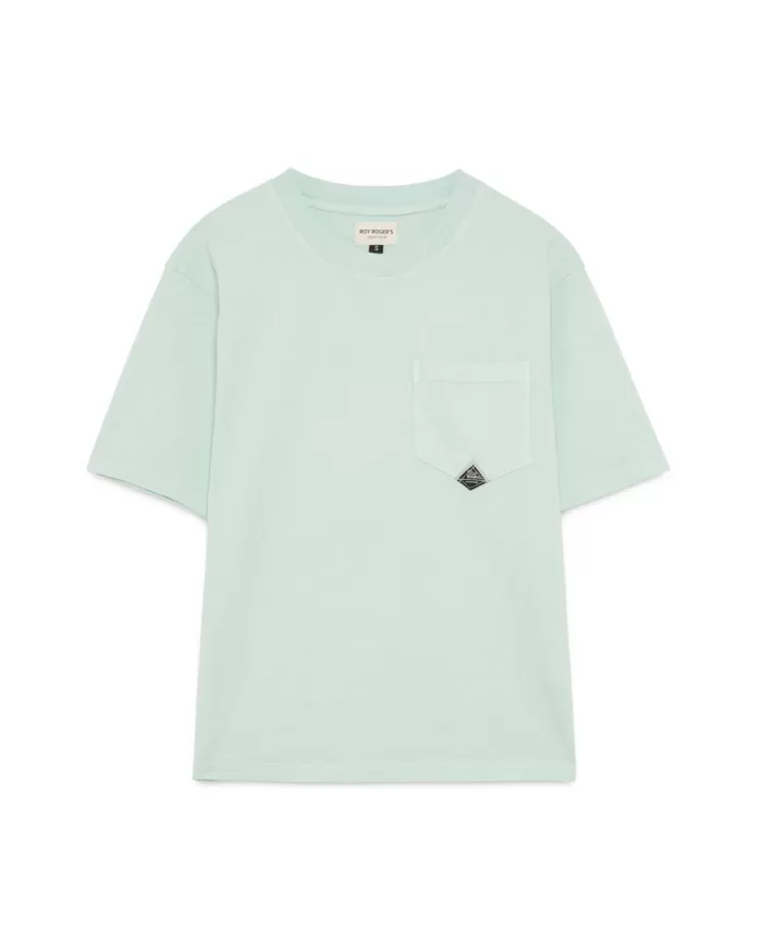 T-shirt Donna verde acqua in cotone RND586CB55XXXX POCKET|ROY ROGER'S T-shirt Donna verde acqua in cotone RND586CB55XXXX POCKET|ROY ROGER'S