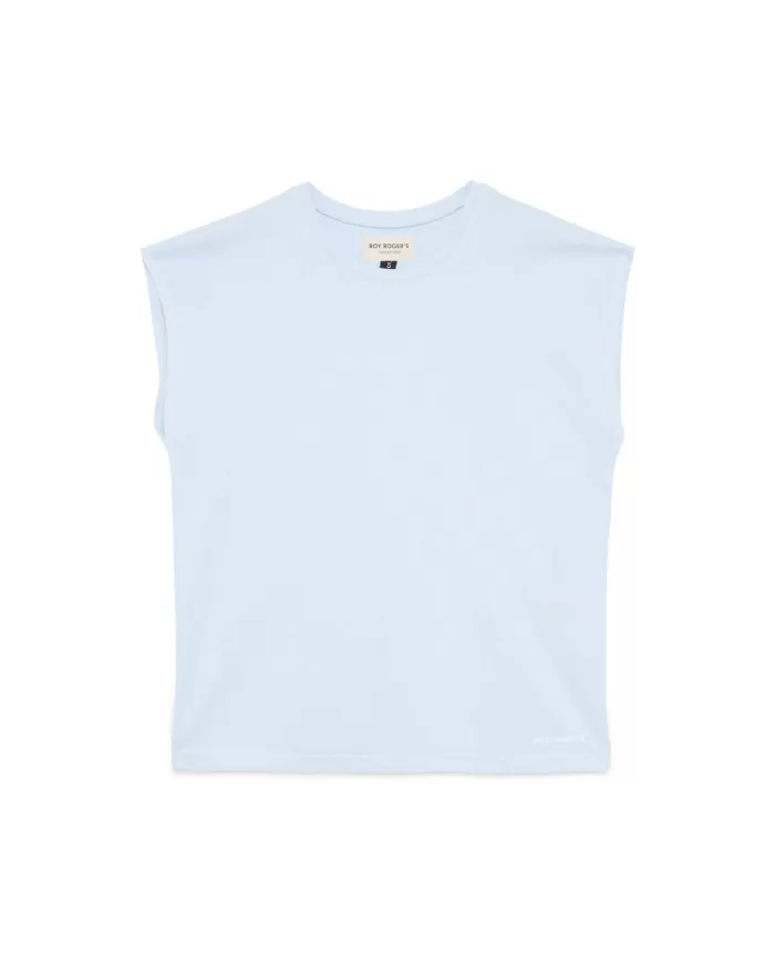 T-shirt Donna bianca smanicata in cotone RND90171CB55XXXX|ROY ROGER'S T-shirt Donna bianca smanicata in cotone RND90171CB55XXXX|ROY ROGER'S