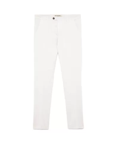 ROY ROGER'S Pantalone Uomo RRU013C9250112 NEW ROLF cotone slim stile classico con dettaglio piega 0014 OPTIC white ROY ROGER'S Pantalone Uomo RRU013C9250112 NEW ROLF cotone slim stile classico con dettaglio piega 0014 OPTIC white