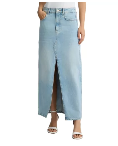 Gonna Donna in jeans con spacco avanti UA5188D4854|LIU JO