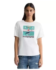 T-shirt Donna bianca con stampa woman WA5342JS923|LIU JO T-shirt Donna bianca con stampa woman WA5342JS923|LIU JO
