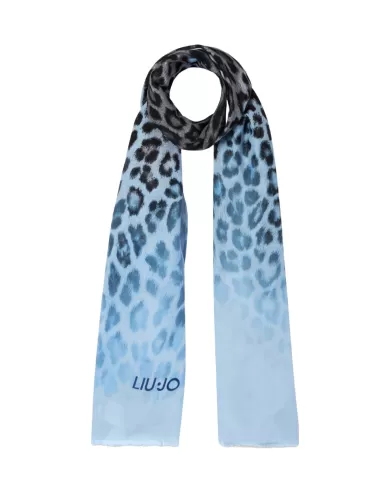 Stola Donna azzurro celo con stampa animalier 2A5031T0300|LIU JO