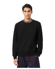 Felpa Uomo nero in cotone regular fit SH9542|LACOSTE