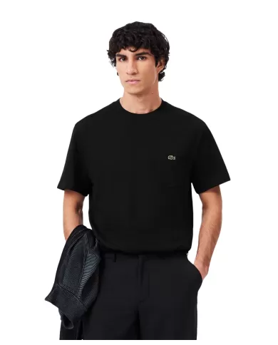 T-shirt Uomo nera con taschino TH2827 |LACOSTE T-shirt Uomo nera con taschino TH2827 |LACOSTE
