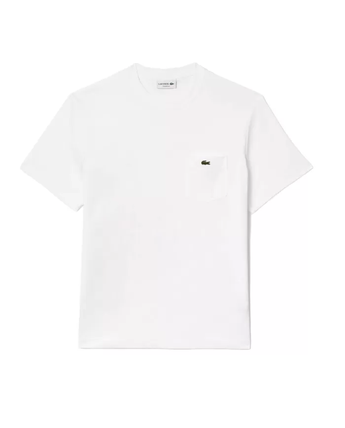 T-shirt Uomo bianca con taschino TH2827 |LACOSTE T-shirt Uomo bianca con taschino TH2827 |LACOSTE