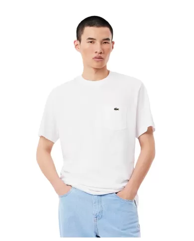 T-shirt Uomo bianca con taschino TH2827 |LACOSTE T-shirt Uomo bianca con taschino TH2827 |LACOSTE