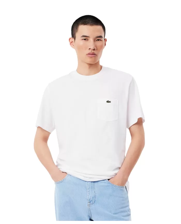 T-shirt Uomo bianca con taschino TH2827 |LACOSTE T-shirt Uomo bianca con taschino TH2827 |LACOSTE