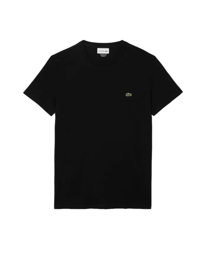 T-shirt Uomo nera in cotone regular fit TH6709|LACOSTE T-shirt Uomo nera in cotone regular fit TH6709|LACOSTE