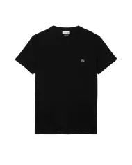 T-shirt Uomo nera in cotone regular fit TH6709|LACOSTE