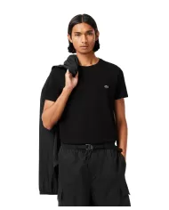 T-shirt Uomo nera in cotone regular fit TH6709|LACOSTE