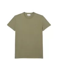 T-shirt Uomo verde cachi in cotone regular fit TH6709|LACOSTE