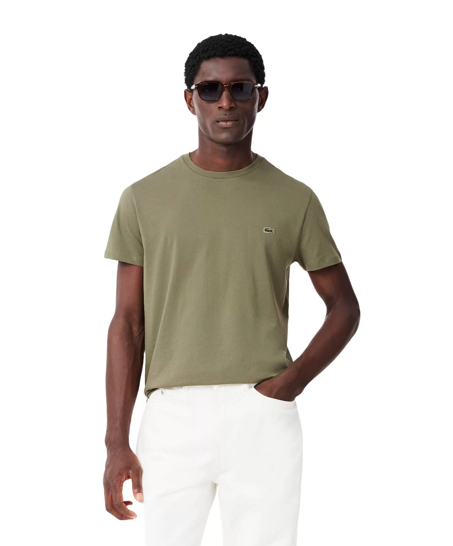 LACOSTE T-shirt Uomo TH6709 PE 2025 cotone regular modello basic con ricamo loga - Foto 4 di 4