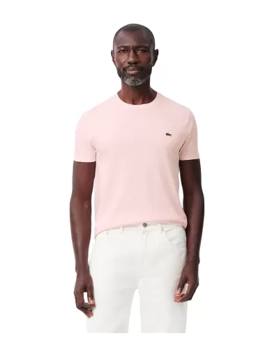 T-shirt Uomo rosa chiaro in cotone regular fit TH6709|LACOSTE T-shirt Uomo rosa chiaro in cotone regular fit TH6709|LACOSTE