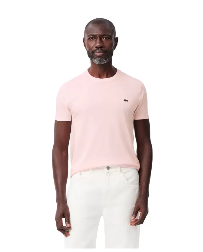 T-shirt Uomo rosa chiaro in cotone regular fit TH6709|LACOSTE T-shirt Uomo rosa chiaro in cotone regular fit TH6709|LACOSTE
