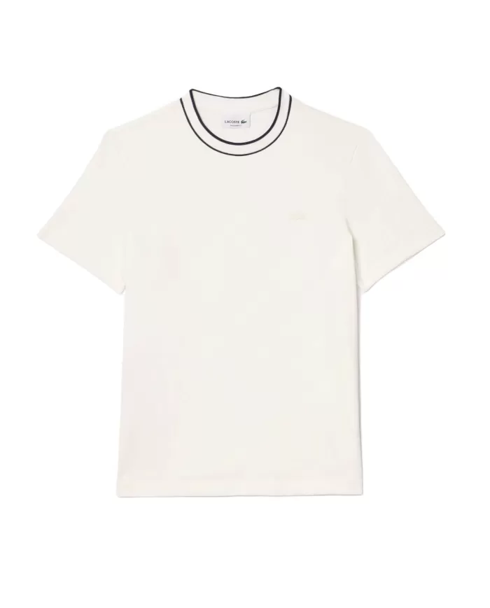 LACOSTE T-shirt Uomo TH8174 PE 2025 cotone regular con girocollo a costine 70V BIANCO LACOSTE T-shirt Uomo TH8174 PE 2025 cotone regular con girocollo a costine 70V BIANCO
